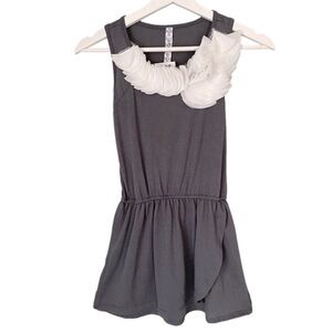 KIDDO by Katie Dress Faux Wrap Sleeveless Elastic Waist Grey Girls Size 8 NWOT